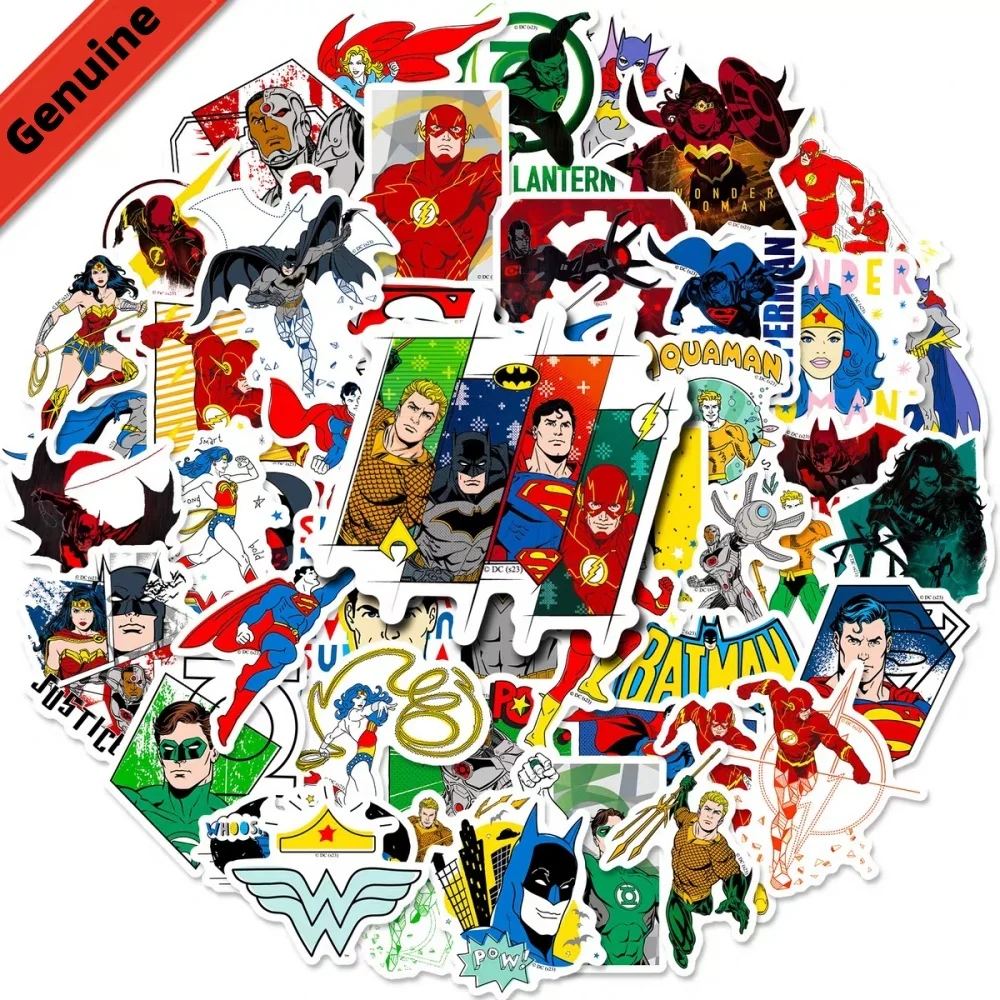 50 Stücke Echte Dc Justice League Superman Batman Aufkleber Spielzeug Für Gitarren Skateboards Gepäck Wasserdichte Dekor Aufkleber Mädchen Geschenke