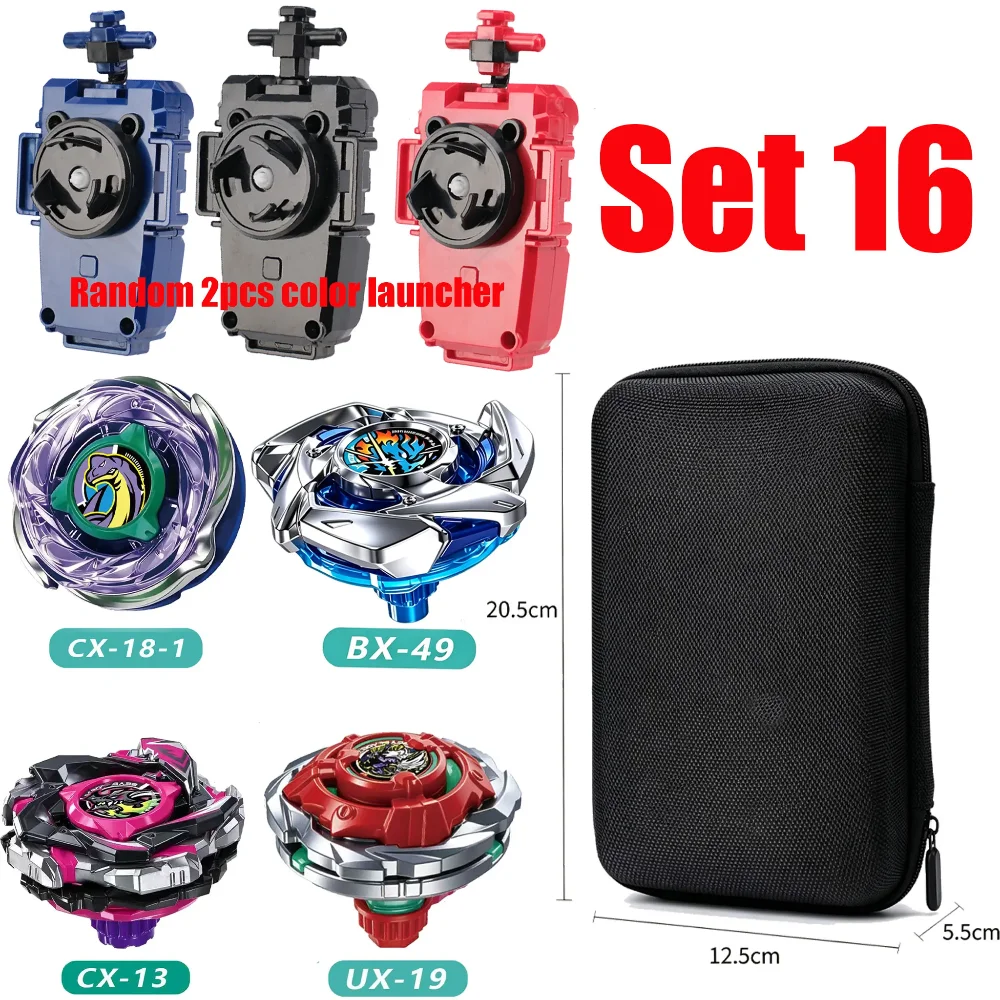 Battling Spinning Top Playset Alloy Gyro with Launcher and Storage Bag Kids Collection Game Gift