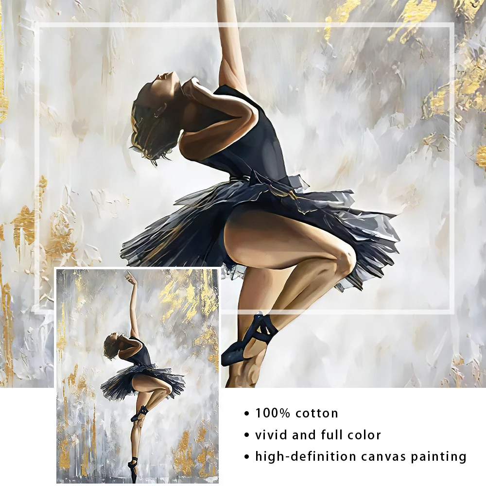 Abstract Ballet Dancer Canvas Painting Prints Posters Wall Art Pictures for Living Room Home Decoration Cuadros