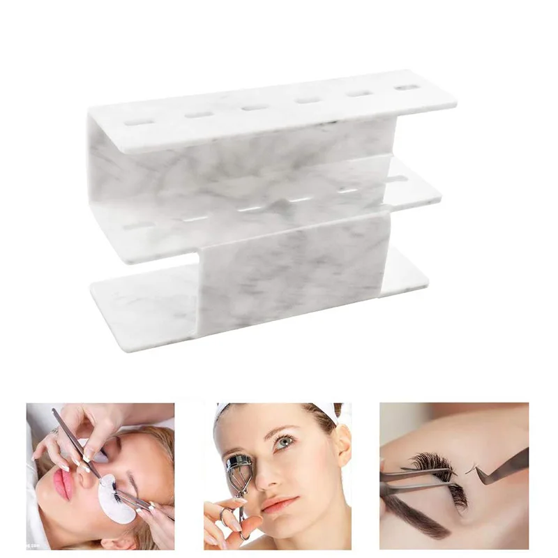 Acrylic Storage Rack, 6-hole Durable Tweezers Display Stand, Eyelash Extension Tweezers Makeup Tool