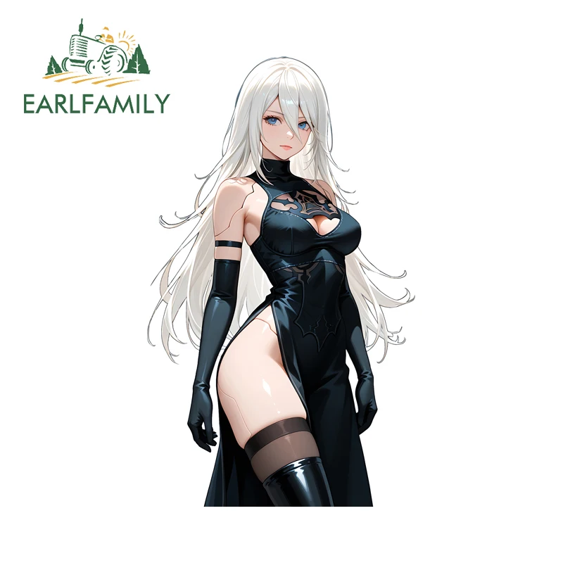

EARLFAMILY Nier 2B креативная автомобильная наклейка крутые длинные волосы модные зеркала заднего вида на окна наклейки ПВХ гоночные аксессуары уличные знаки