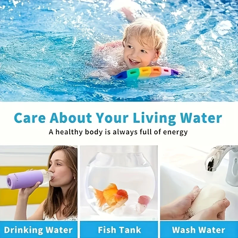 شرائط اختبار مياه حمام السباحة والسبا 6 في 1 - قياس دقيق لـ PH، الكلور، البروم، القلوية الإجمالية لاختبار مياه خزان الأسماك