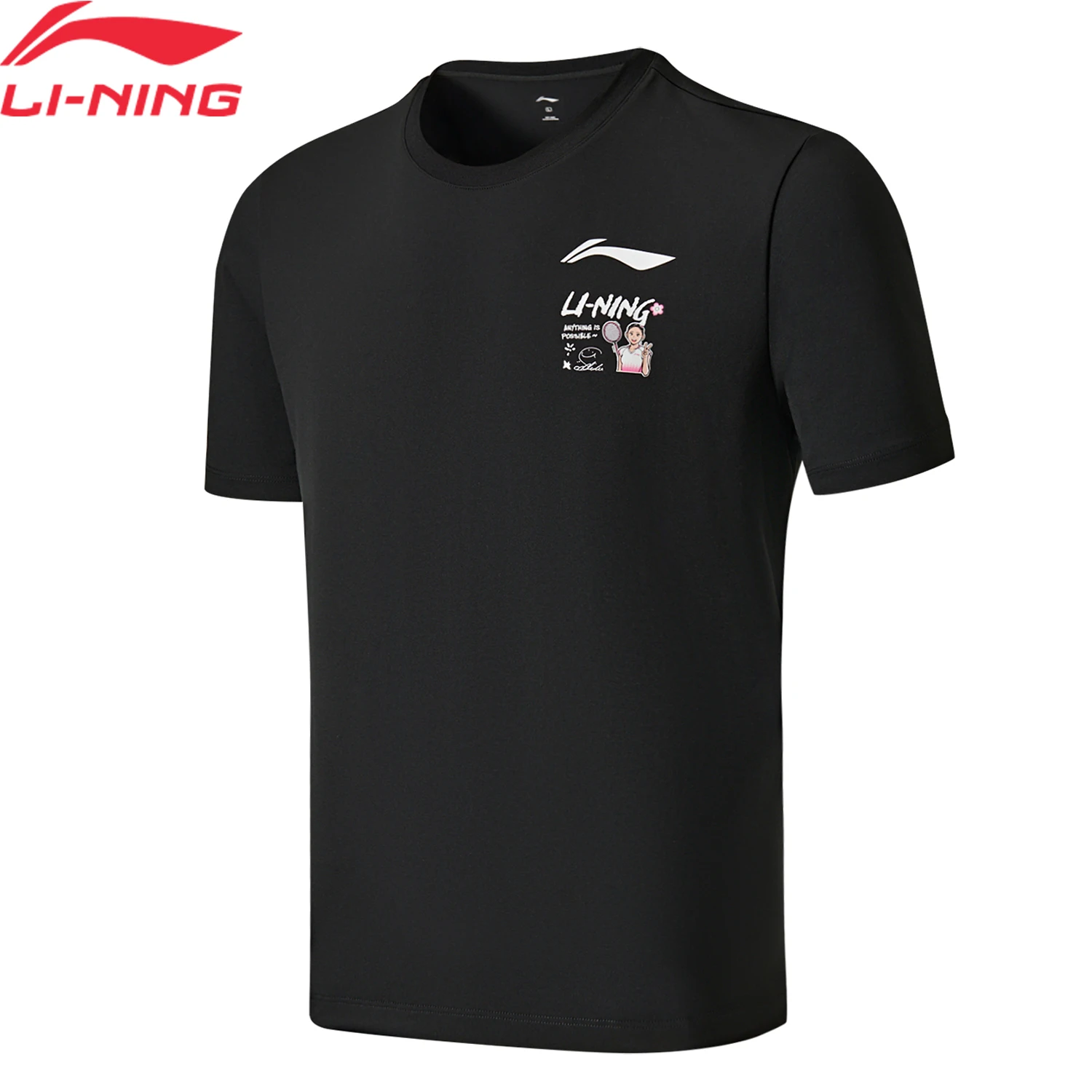 Li-Ning Unisex Badminton Culture T-shirt LN FAST DRY Regular Fit Comfortable Round Neck LiNing Short-sleeve Tee AHSWH43
