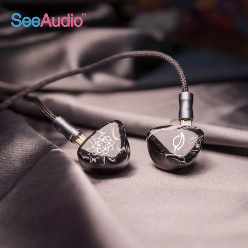 SeeAudio Bravery Black Edition HiFi Earphone 4BA Balanced Armature In-Ear IEM Resin ACG Treble Vocal Music 2Pin Detachable