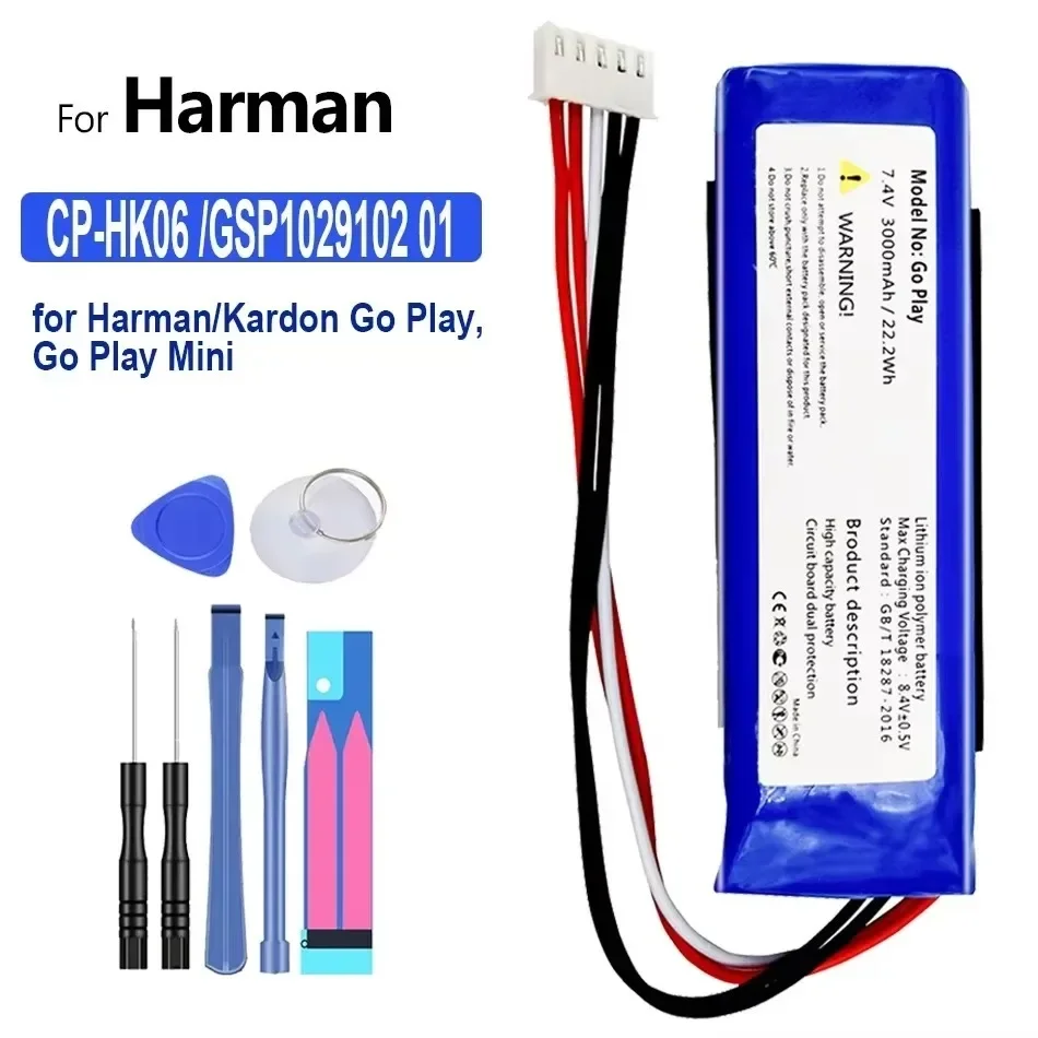 3000mAh Battery CP-HK06 GSP1029102 01 for Harman/Kardon Go Play Mini Speaker Bateria