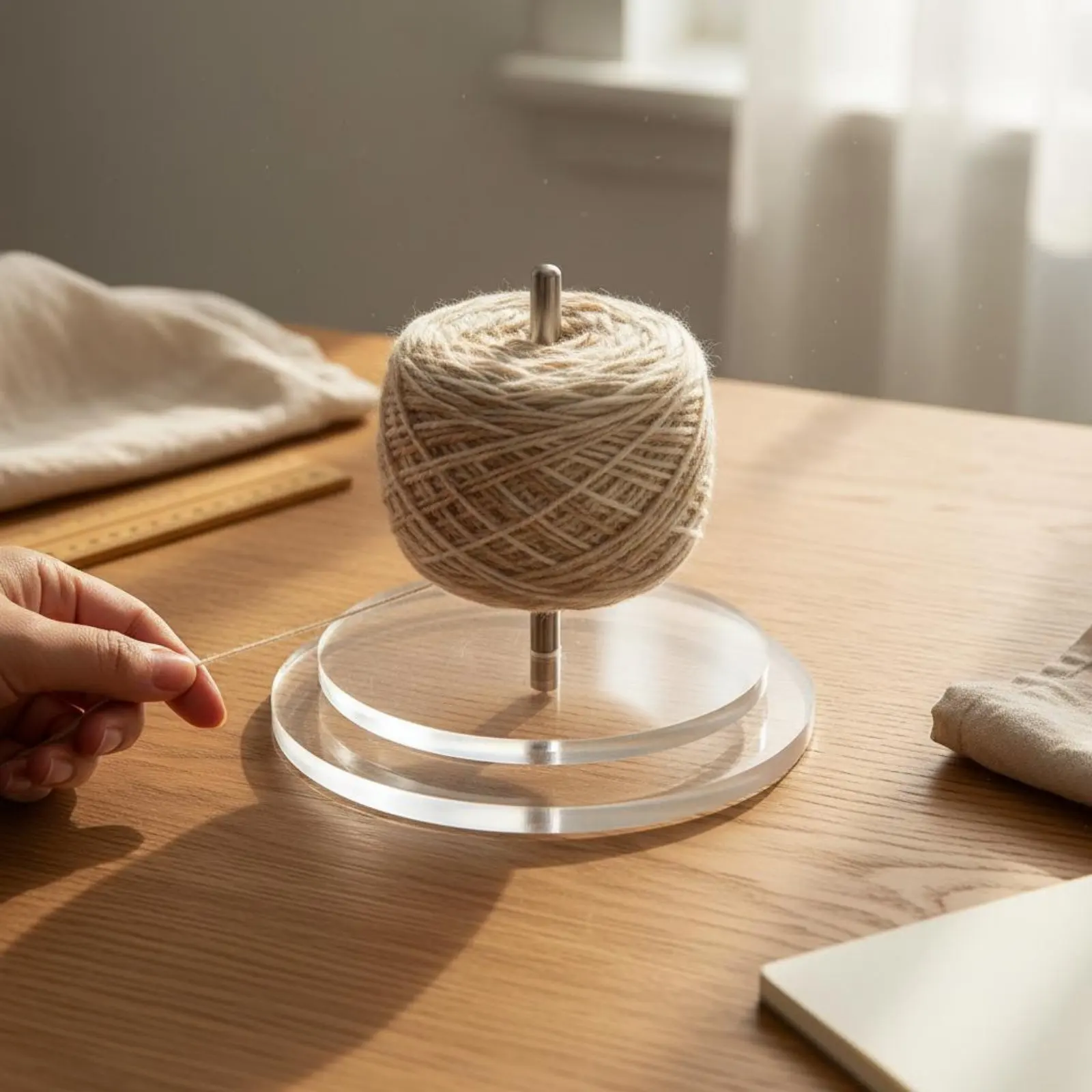 Acrylic Yarn Spindle Effortless Rotation Rotating Yarn Holder Crafting Tool Long-Lasting Upgraded Design for Crafters