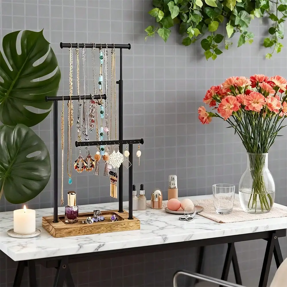 

Adjustable Jewelry Display Stand, Necklace Bracelet Earring Watch Jewelry Table Storage Organizer,Best Gift On Valentine's Day