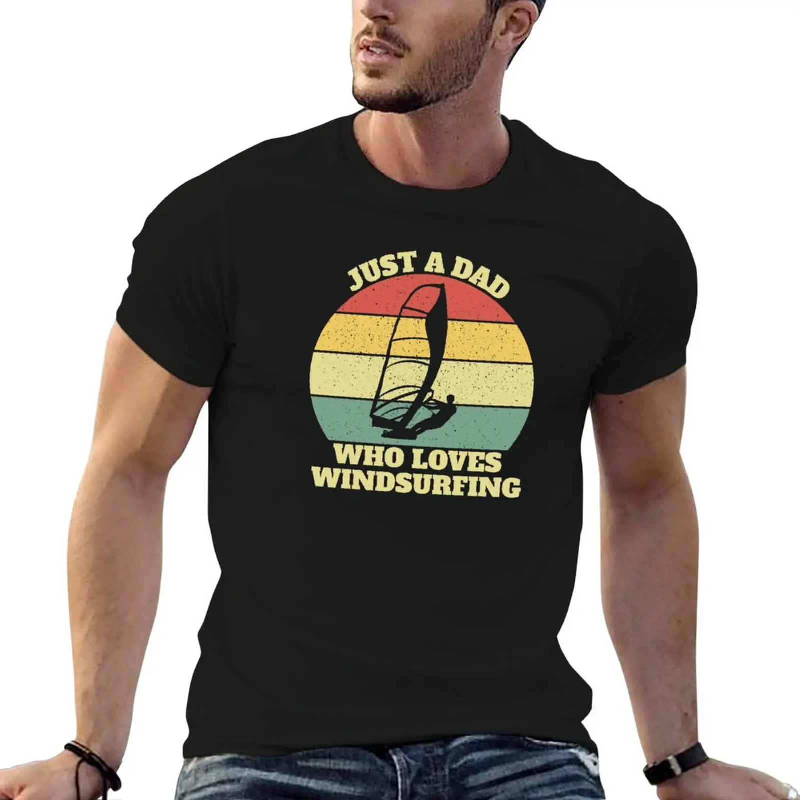 

Windsurfing Windsurfer Dad T-Shirt man t shirts graphic men t shirt cotton 100% T-Shirt