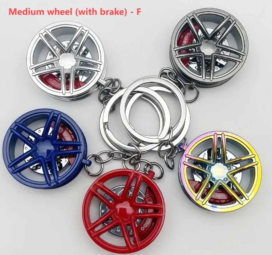 Porte-clés de voiture, moyeu de roue, jouet Fidget, disque de frein de pneu de voiture, Gadget du bout des doigts, pendentif de sacs, modèle en alliage 3D, cadeau, 1 pièces