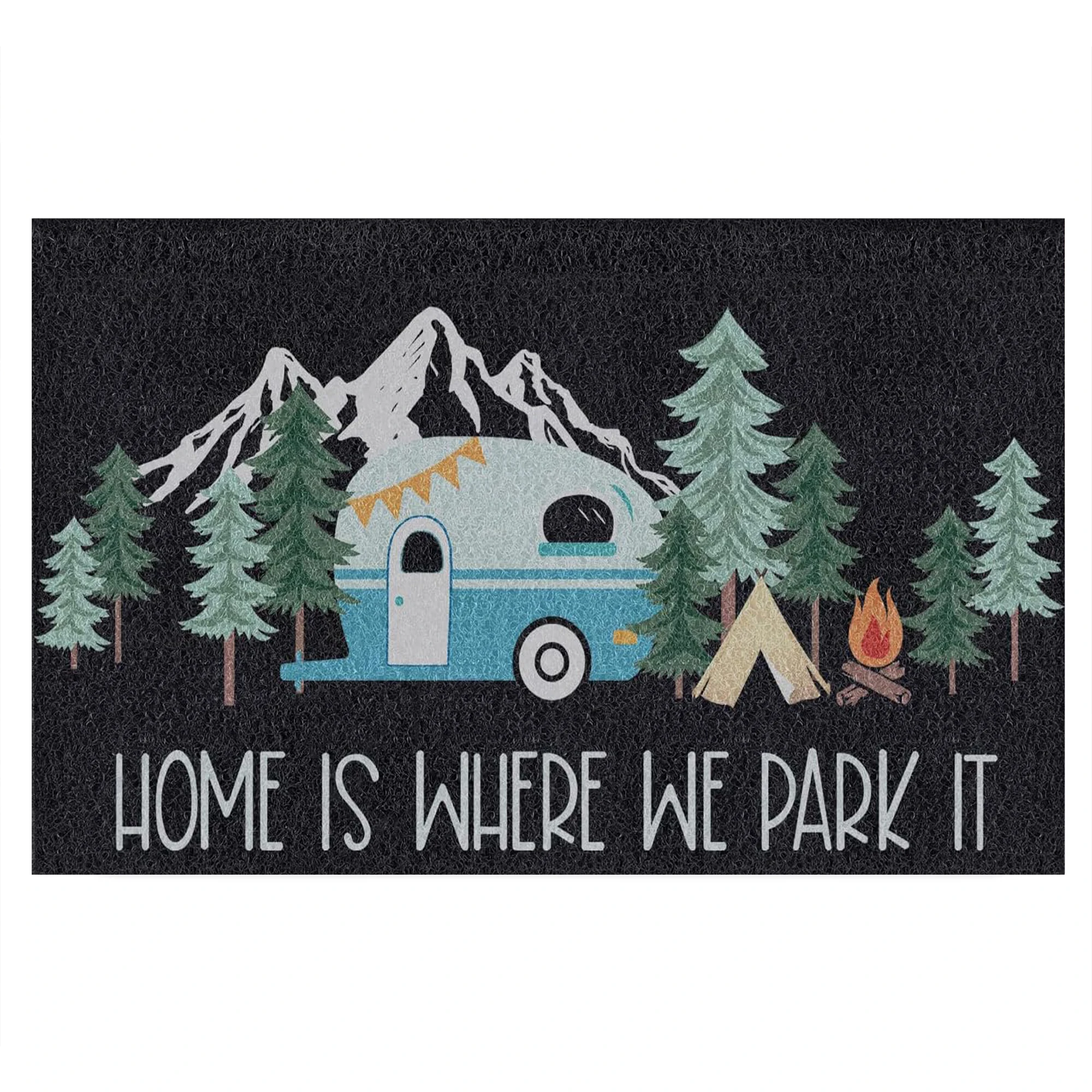 

Home Is Where We Park It Motorhome Doormat Camper Non-Slip Rubber Home Office Decorative Indoor Outdoor Kitchen Mat