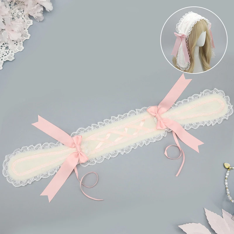 Roze Blauw Zwart Lolita Kostuum Accessoires Bunny Oor Hoofdband Kawaii Floppy Konijn Haar Clip met Strik Mooie Cosplay Party Props