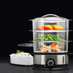 ES-07 Home Electric Food Steamer Multifunctional Steamer Pot Automatic Power-Of 3-Layer Large Capacity Seafood Steamer Cooker