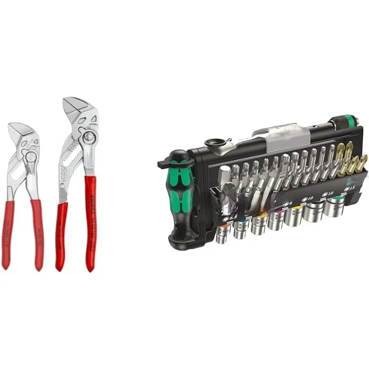 

2 Piece Mini Pliers Wrench Set (9K0080121US) + Wera 056490 Tool-Check Plus Bit Ratchet Set with Sockets