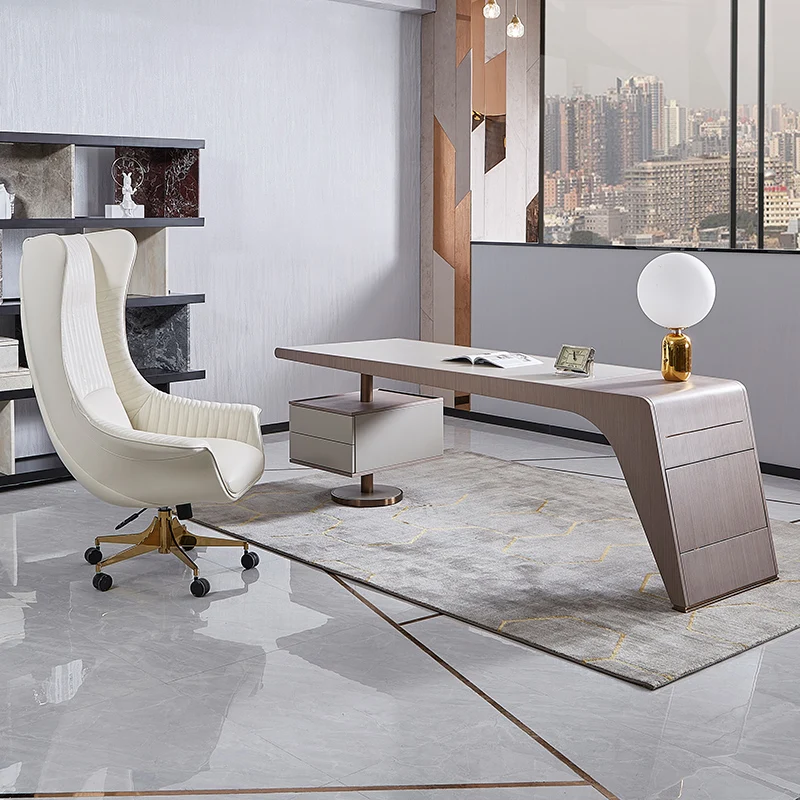 Italian light extravagant post-modern study furniture bookcase computer office study desk chair combination desk