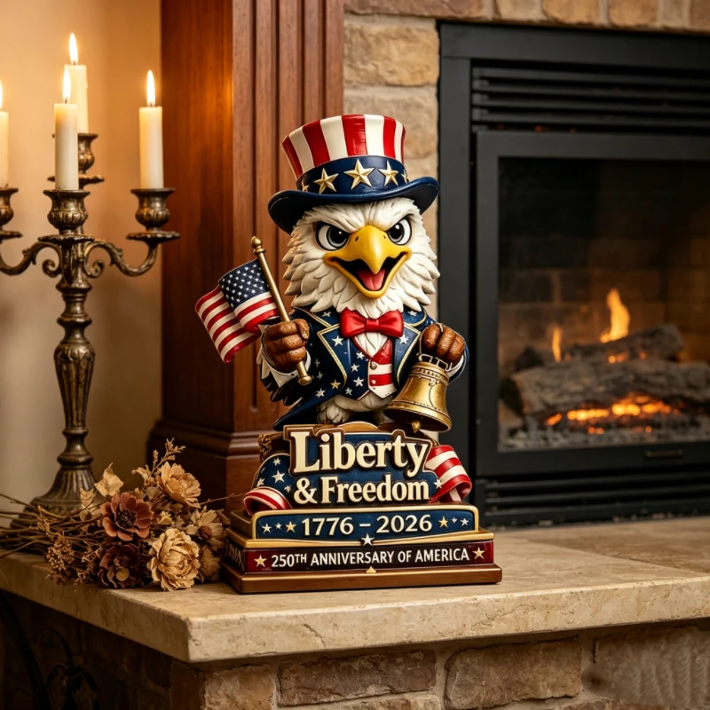 Retro American Eagle Collectible Figurine,250th USA Birthday Decor, Liberty  Freedom Statue,4th of July Patriotic Gift for Home