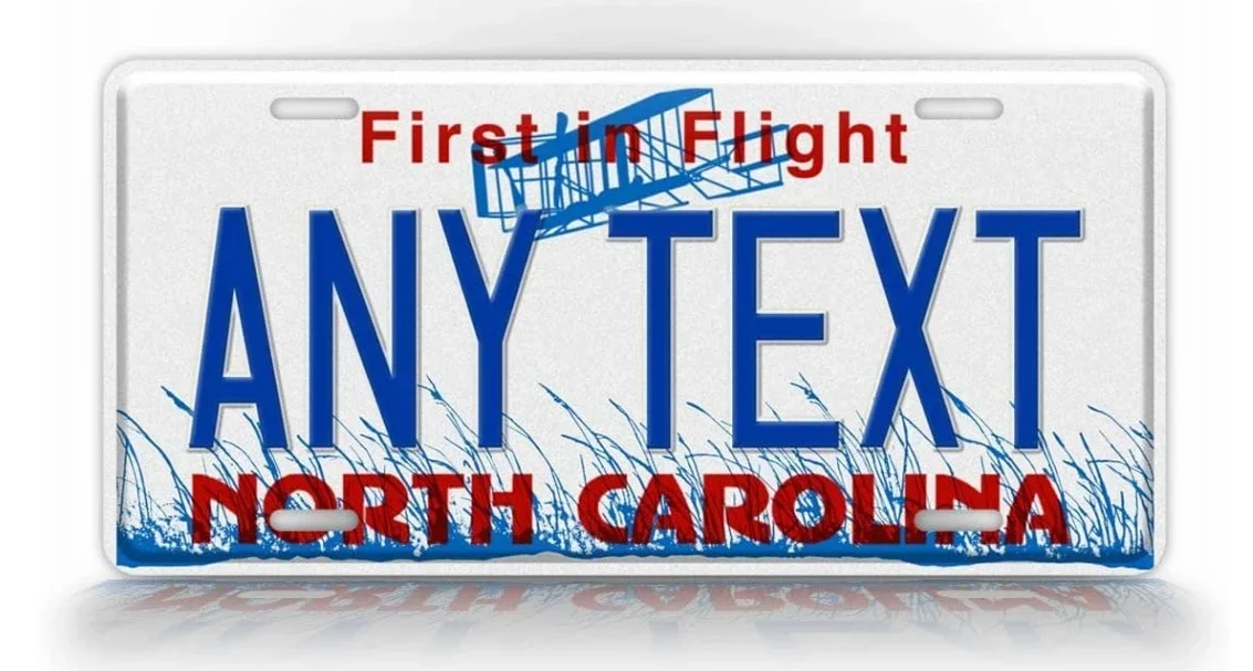 new Custom License Custom Custom North Carolina First in Flight License Plate Any Text Personalized NC Metal Auto Tag