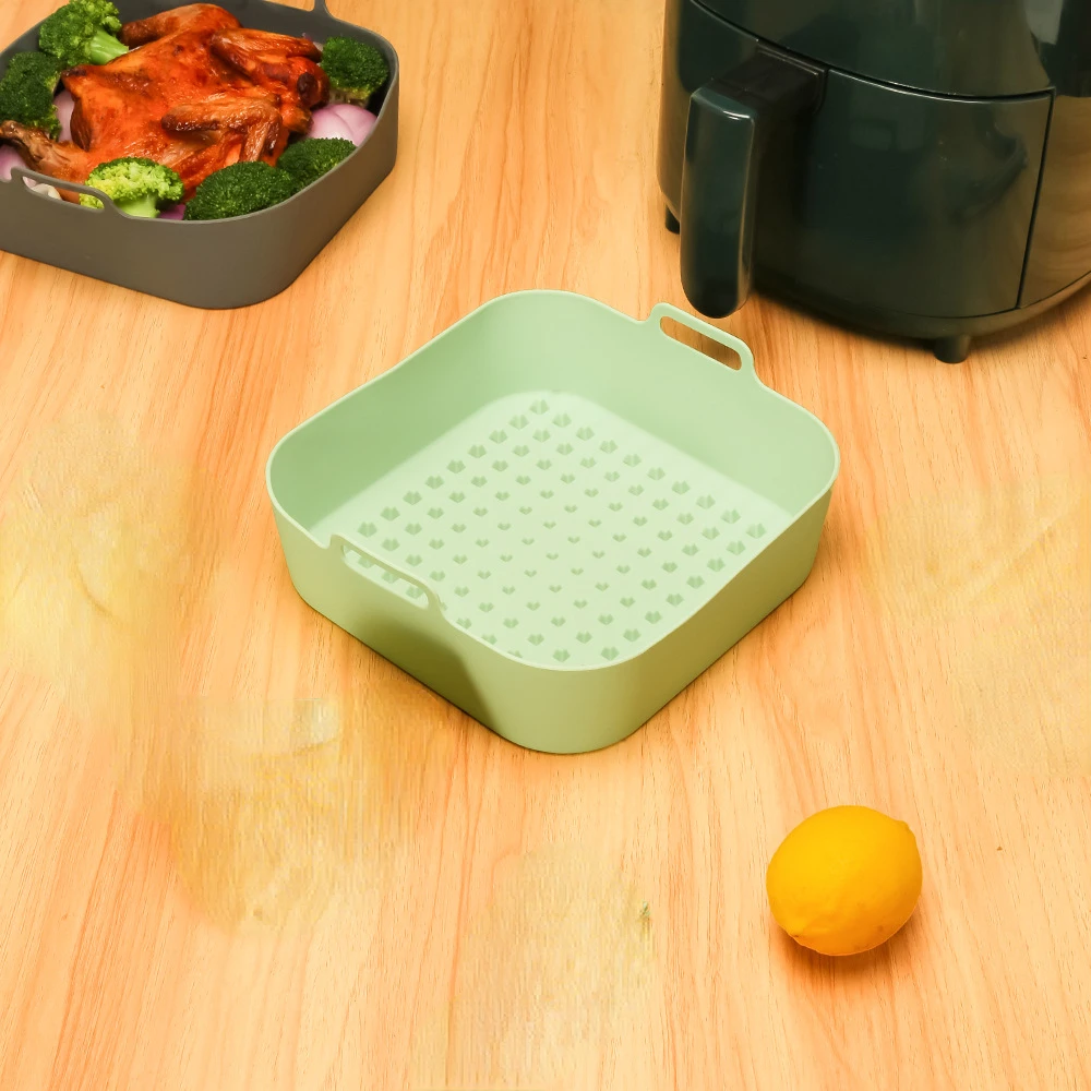 จานซิลิโคนหม้อทอด Air fryer 20cm แม่พิมพ์เค้กถ้วยมาเฟนคัพเค้กวงกลมถ้วยเค้กแบบทำมือแผ่นซิลิโคนเกรดกินได้