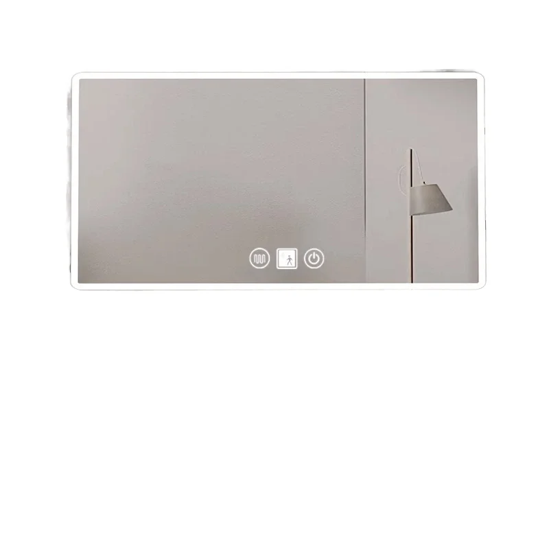 Smart Hotel Apartment Bathroom Mirror Led Anti-Fog Touch Switch Modern Square Aluminum Alloy Frame Illuminated Light Factory