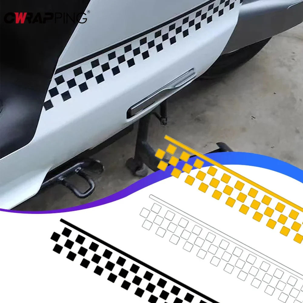 Car Checkerboard Stickers Fuel Tank Cover Stickers Waterproof Decorative Sticker for Auto Motorcycle DIY Accessories