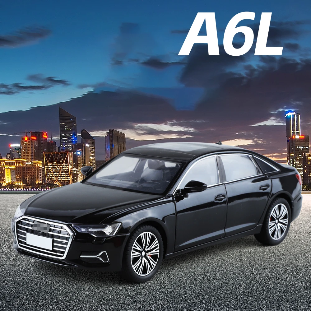 

1:24 A6L модель автомобиля из сплава, имитация звука и света, седан, детская игрушечная машинка для мальчиков, праздничный подарок, коллекция украшений