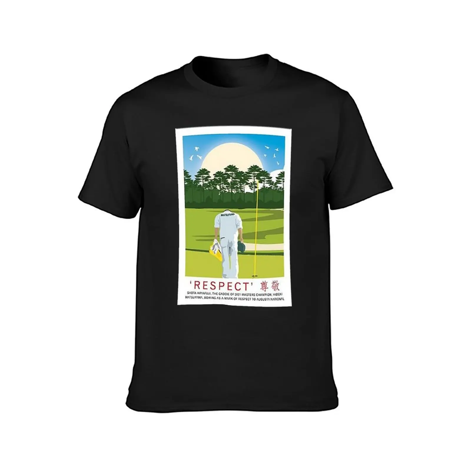 Augusta National US Masters Hideki Matsuyama Caddie Shota Hayafuji Amen Corner Travel T-Shirt plus sizes mens plain t shirts