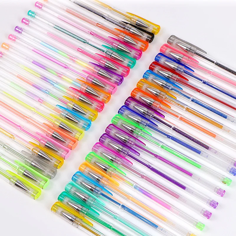 Imagem -02 - Conjunto de Canetas Gel Coloridas para Colorir Livros Desenho Doodle Artesanato Scrapbook Journaling Planner Material Escolar 100 Pcs