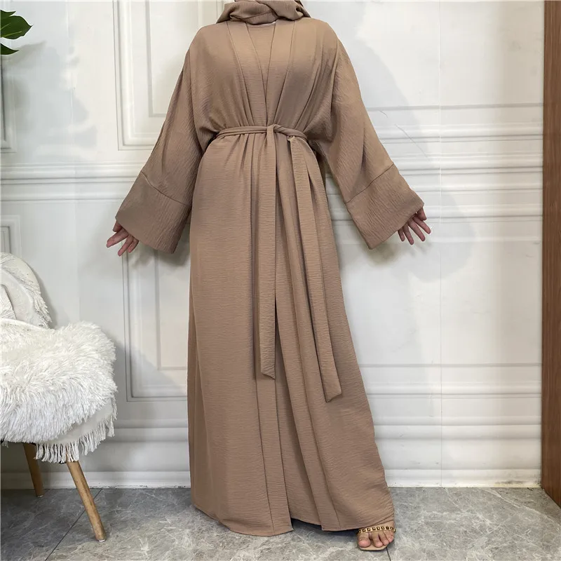 Women\'s Open Abaya and Inner Dress Set, Female Kaftan, Islam Clothing, Turkey Fashion, Eid, Dubai, Turkey, Two Pieces