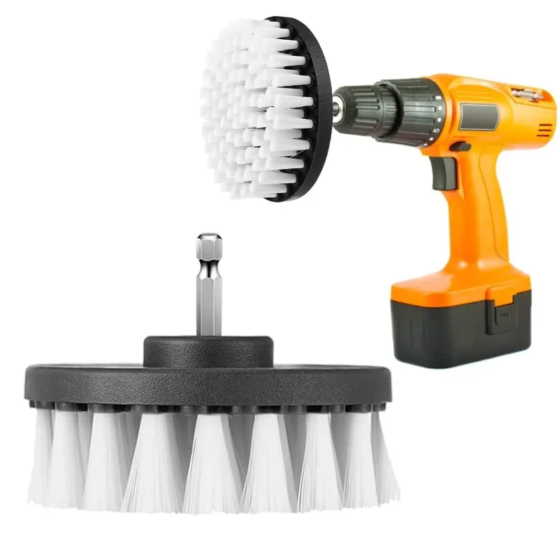 1 Escova Macia de 4 Polegadas para Furadeira, para Limpeza de Carpetes, Couro, Estofados, Vidros e Pneus de Carro, para Uso com Furadeira Elétrica