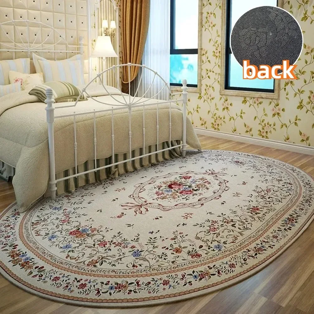 

1PC Retro Style Carpets for Oval Large Area Carpet Lounge Rug Anti-Slip Entryway Door Mat Living Room Decoration Alfombras Retro