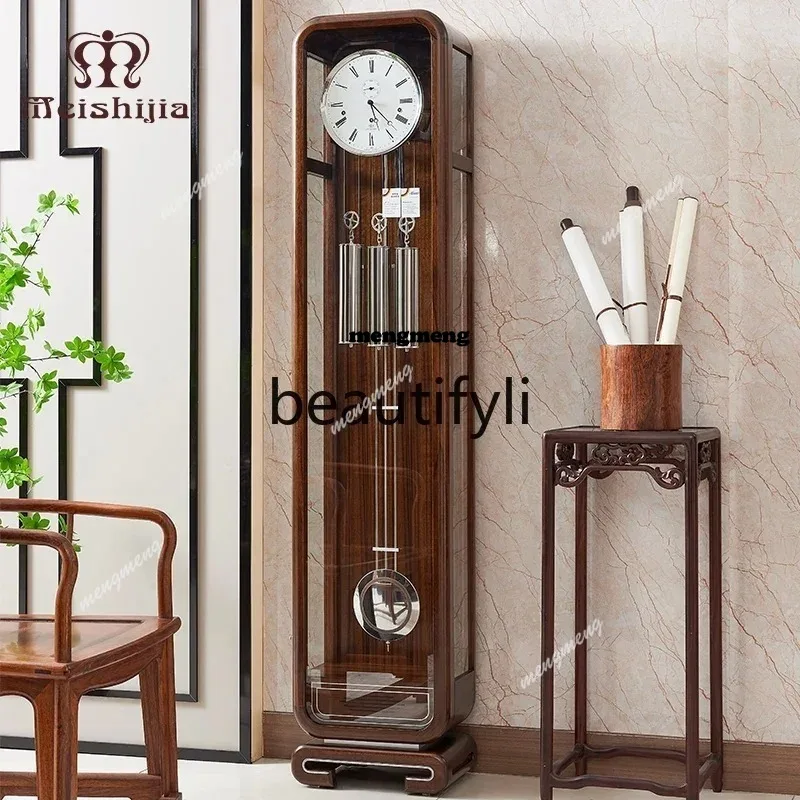 N    New Chinese Style Mechanical Floor Clock Modern Light Luxury Home Living Room Standing Clock