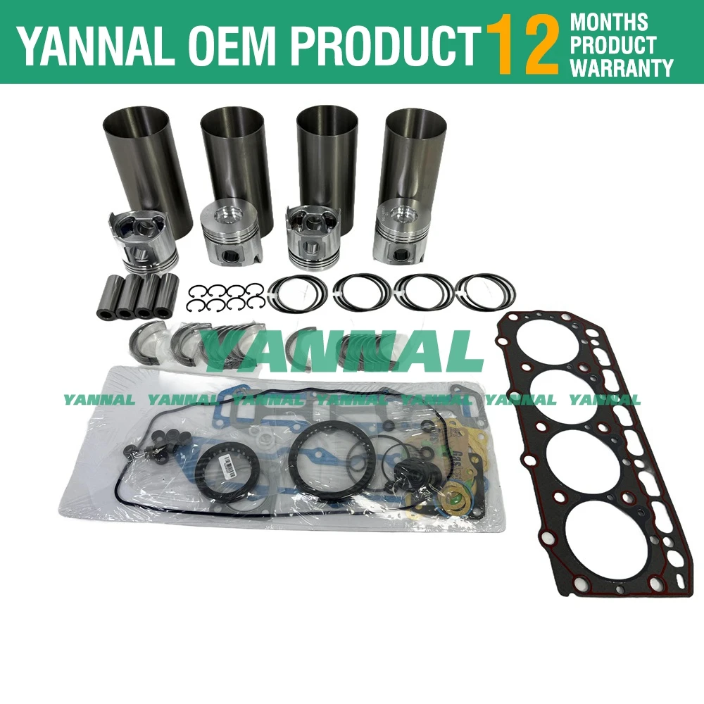 4TNV86 TK486 Overhaul Rebuild Kit For Yanmar Piston Rings Cylinder Liner Full Gasket Set Engine Repair Parts 86*2+2+4mm