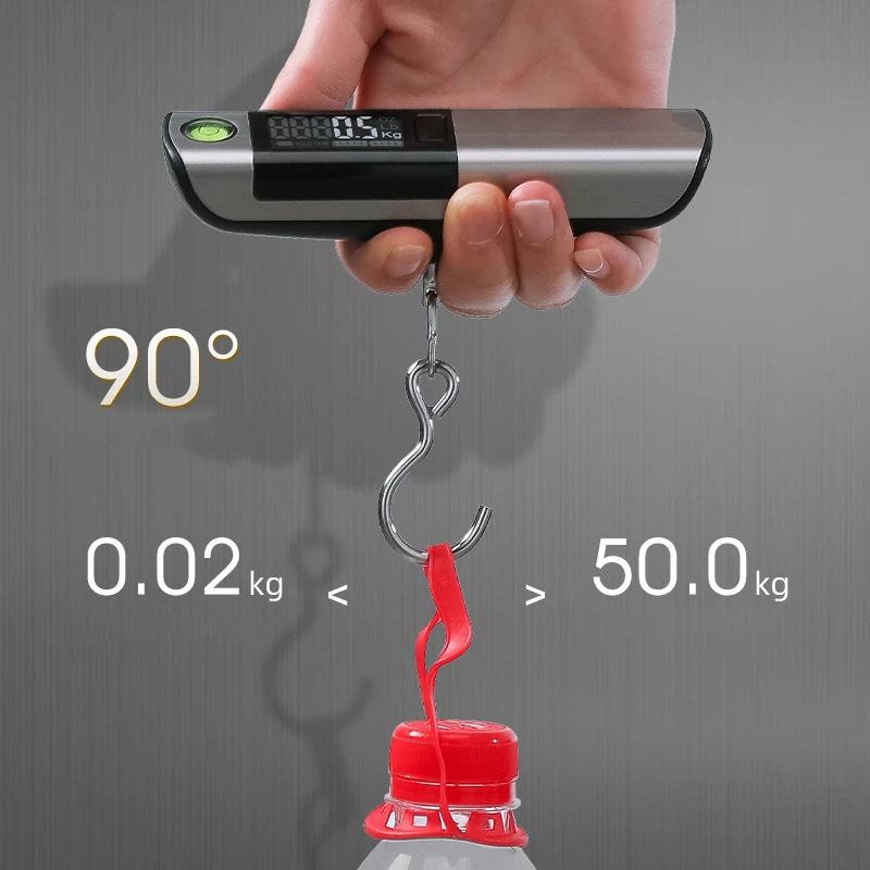 Tragbare elektronische Waage mit Regel, kleine 50 kg tragbare Mini-Hakenwaage für den Haushalt, hochpräzises Gepäckwaagegerät – Detail 3