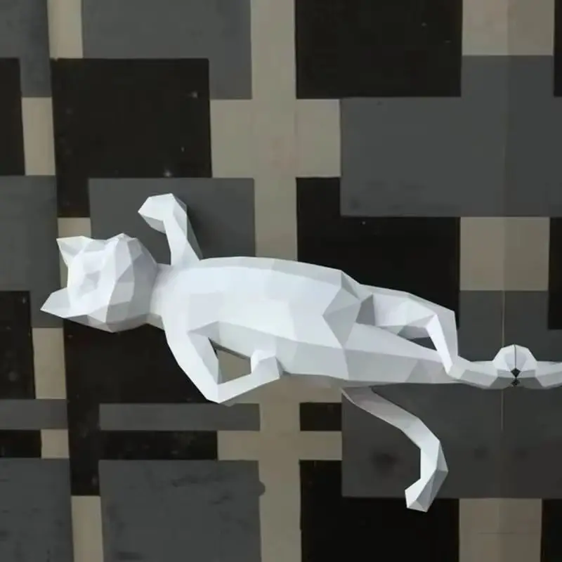 

50 см стоячие бумажные модели кота, 3D крутая скульптура котенка, украшения для домашнего рабочего стола, украшение в виде животных, оригами, игрушки для взрослых, подарки