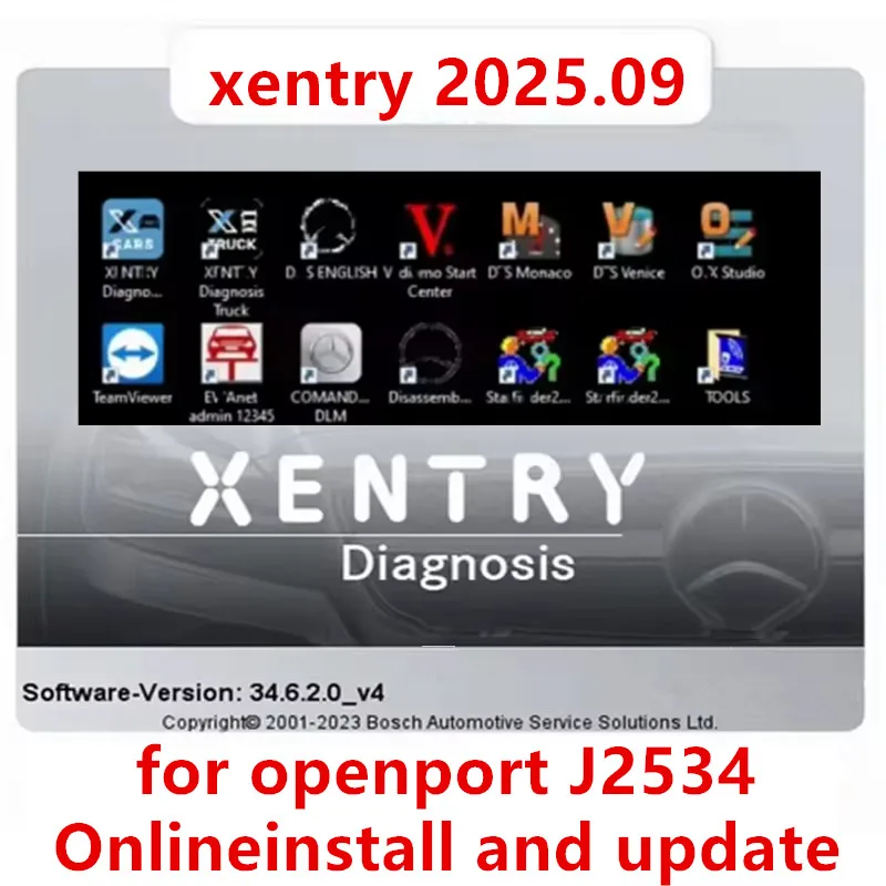 

2025.09 xentry Passthru Certificate DAS DTS Monaco Vediamo EPC WIS ASRA Starfinder For openport 2.0/ j2534 Online installation