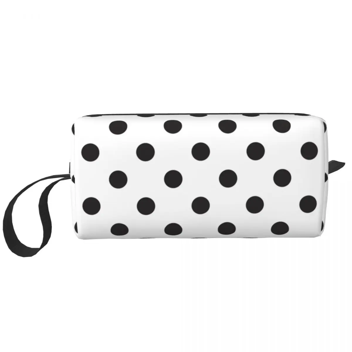 Travel Black And White Polka Dot Toiletry Bag Fashion Makeup Cosmetic Organizer for Women Beauty Storage Dopp Kit Case