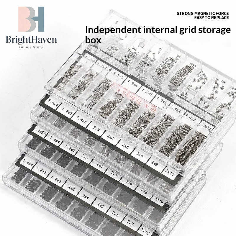 1 Set Watch Screw Box 18 Types Screws Kit Mini Flat Head Screw For Phone Tablet Camera Lens Laptop Repair Accessories B.H - view 5