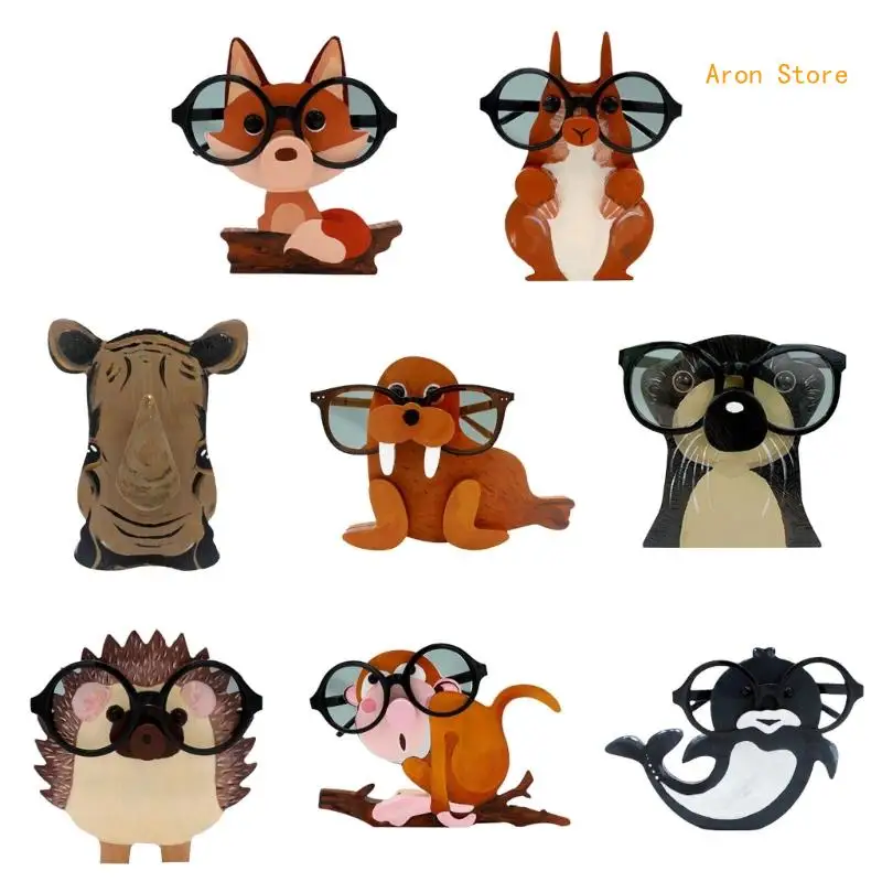 

Animal Glasses Rack Hand Carved Eyeglasses Stand Sunglasses Holder Stand Animal Shaped Home Desk Decoration H3CF