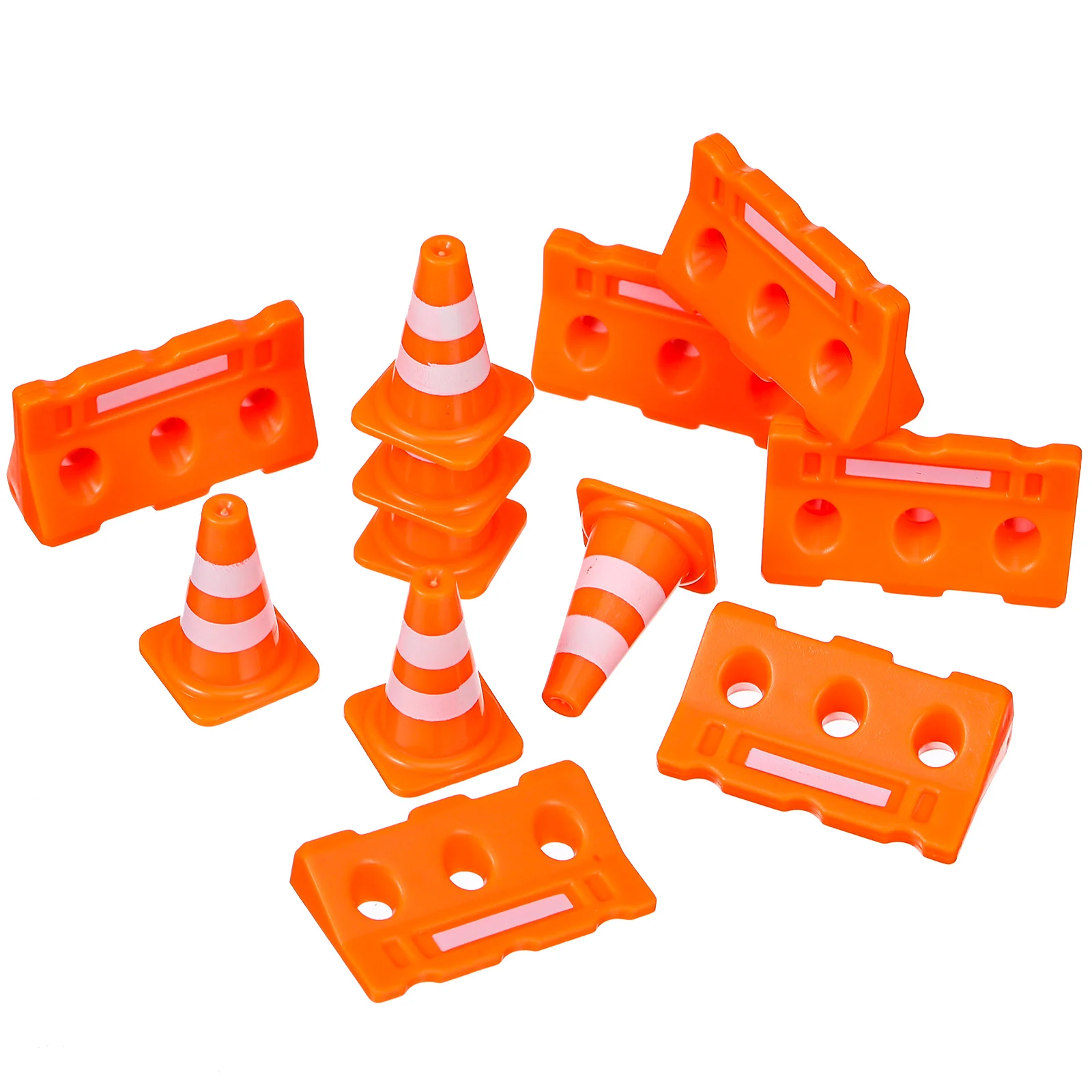 24 Pcs Parking Lot Road Signs and Roadblocks Mini Orange Cones Traffic Toy Small