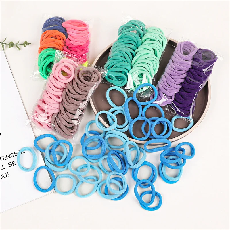 

50Pcs Elastic Hair Bands Cute Sweet Scrunchies Rubber Band for Girls Hair Ties Headband Ponytail Holder Kids Hair Accessories