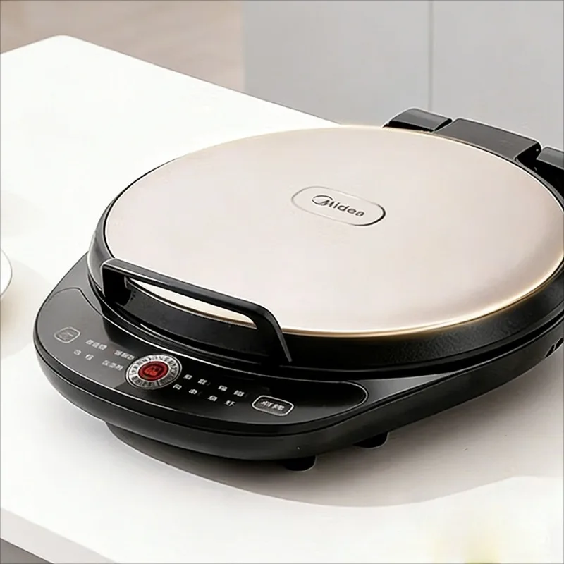 Midea electric griddle breakfast maker, household use, double-sided heating, deepened and enlarged cooking surface.