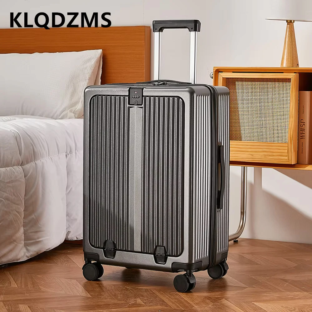 KLQDZMS New Luggage Front Opening Laptop Boarding Case USB Charging Trolley Case 20