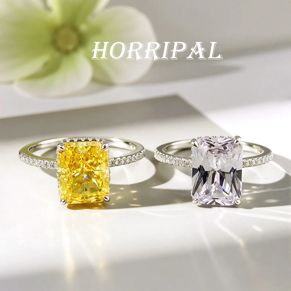 HORRIPAL High Quality Moissanite Ring for Women S925 Sterling Silver GRA Wedding Engagement Party Shiny Luxury Fine Jewelry Gift