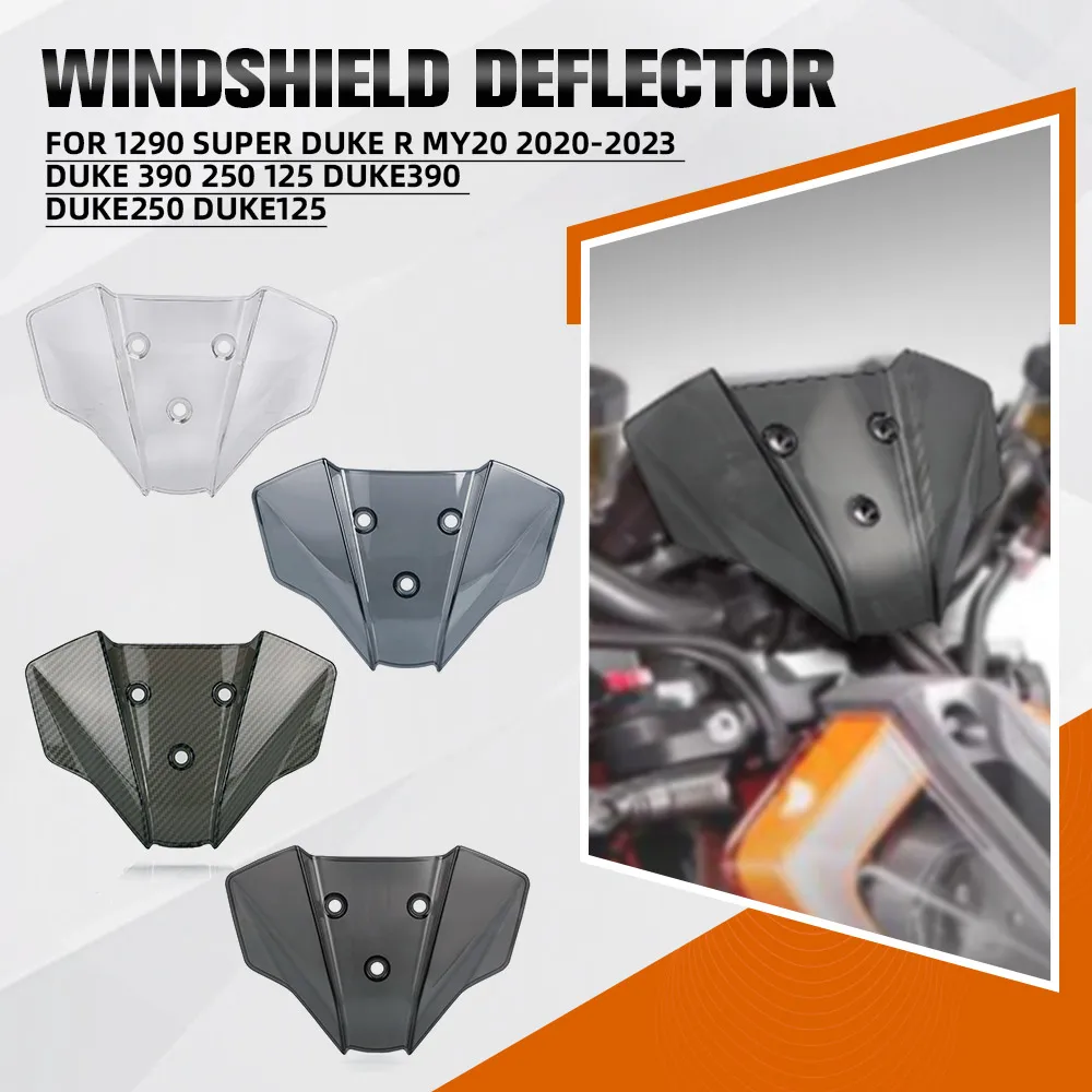 

For 1290 Super Duke R MY20 2020 2021 2022 2023 Duke 390 250 125 DUKE390 DUKE250 DUKE125 Windshield Windscreen Wind Deflector
