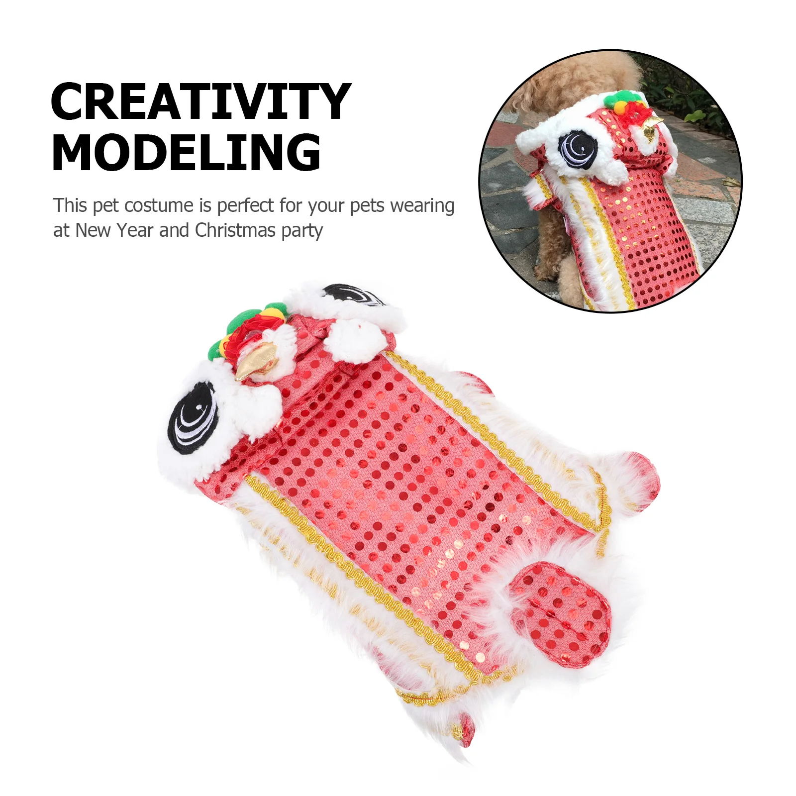 

New Year Dog Costume Pet Clothes Jacket with Hat Chinese Boy Costumes for Large Dogs Outfits