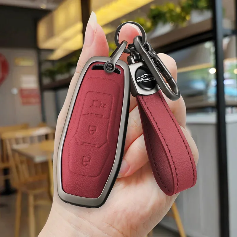 Car Key Case Full Cover Holder Shell For Ford Ranger CMax SMax Focus Galaxy Mondeo Transit Tourneo Custom Keychain Accessories