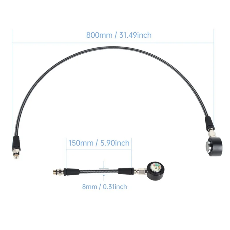 -MEOF Manometro per immersioni subacquee Manometro sommergibile luminoso con tubo ad alta pressione per regolatore BCD