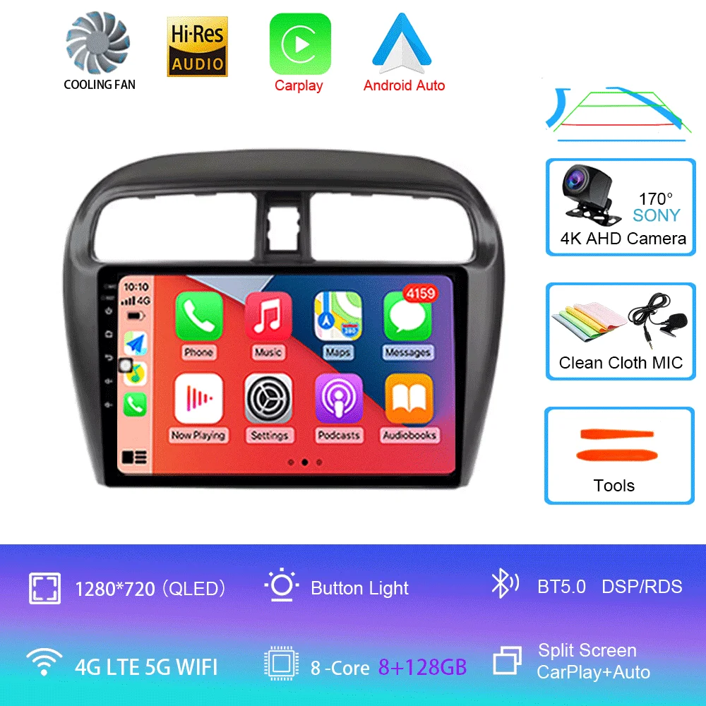 Android 16 autoradio voor Mitsubishi Mirage Attrage 2012-2018 Space Star 2014 GPS navigatie stereo multimedia
