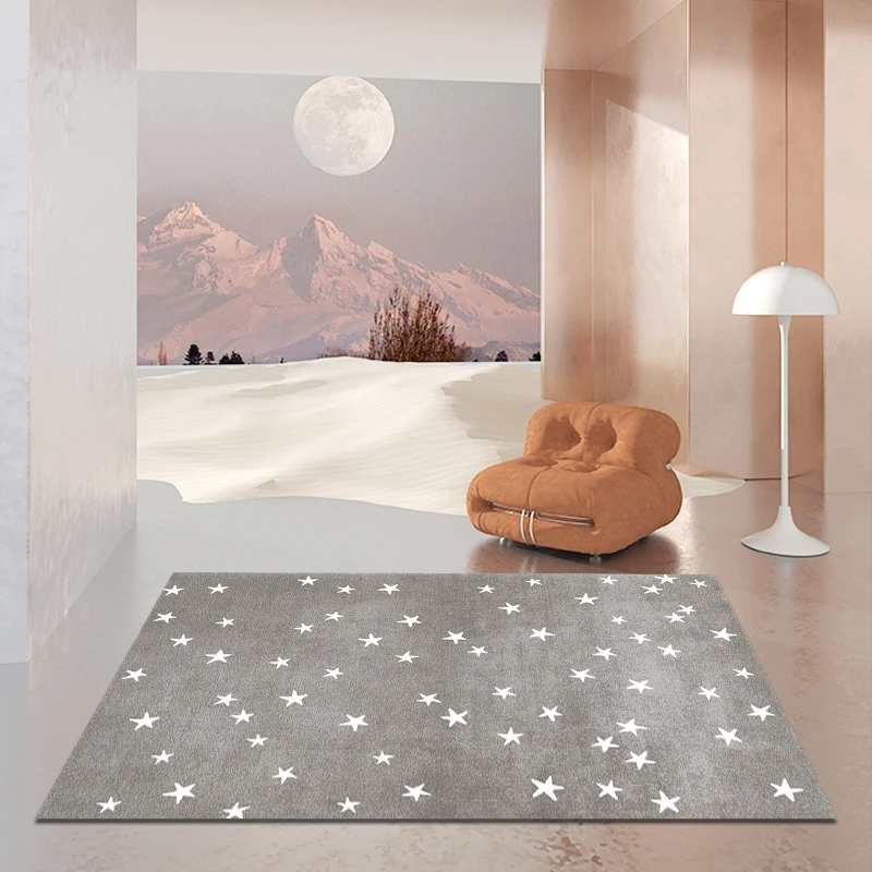 Cute Star Pattern Children\'s Carpet Living Room Decoration Home Crawling Game Area Floor Mat Bedroom Large Non-slip Bedside Rugs