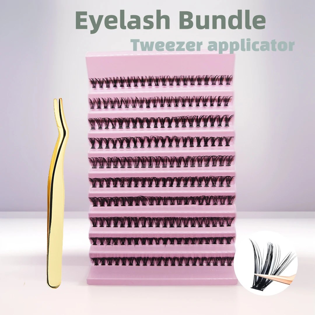 DIY 속눈썹 연장 키트, 개별 속눈썹, 자연 속눈썹 다발, 만화 트위저 도구, 메이크업 세트, 속눈썹 액세서리