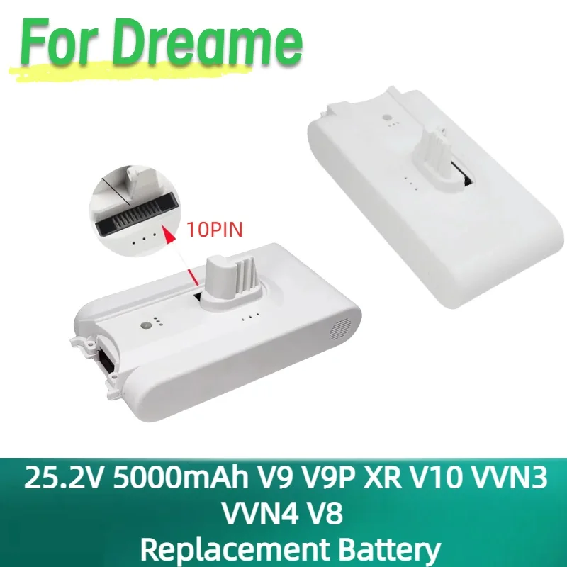 

New V9 V10 Lithium Battery for Dreame V8 V9 V10 V9P XR VVN3 VVN4 Handheld Cordless Vacuum Cleaner Parts Replacement Battery